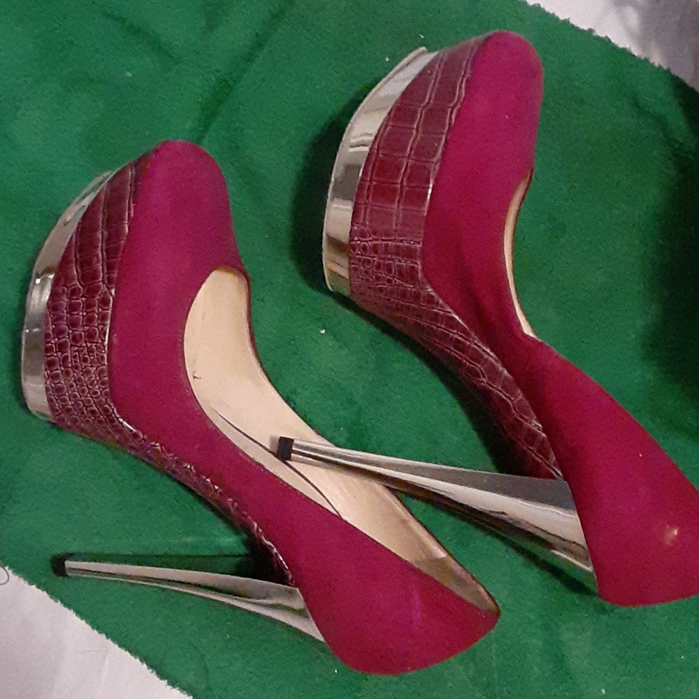 Made In Italy Stiletto Platform Shoes Size 6 Gem